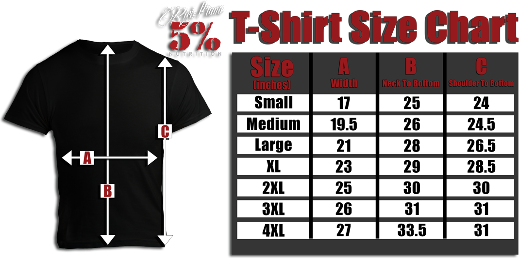 5 nutrition t shirt love it kill it black white 2 universal t shirt size chart