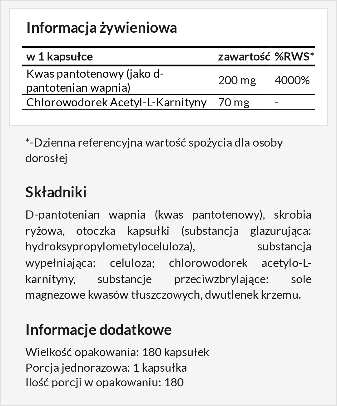 Informacja żywieniowa