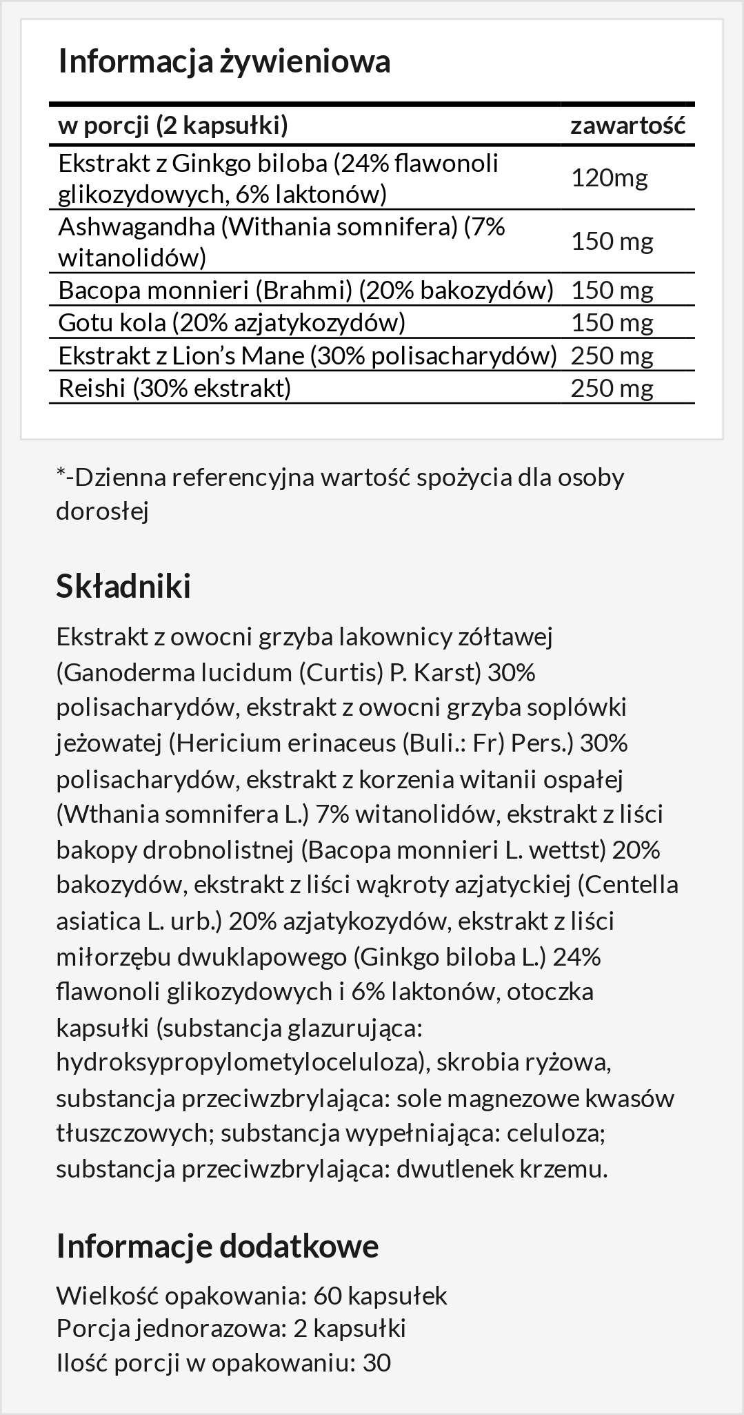 Informacja żywieniowa