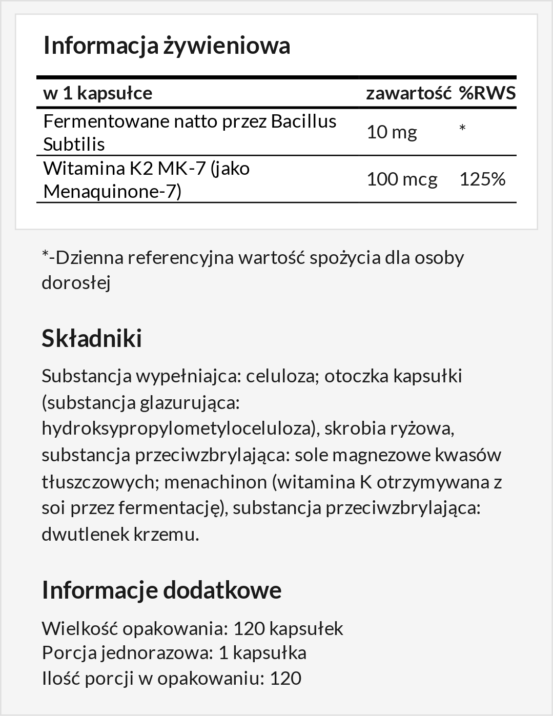 Informacja żywieniowa