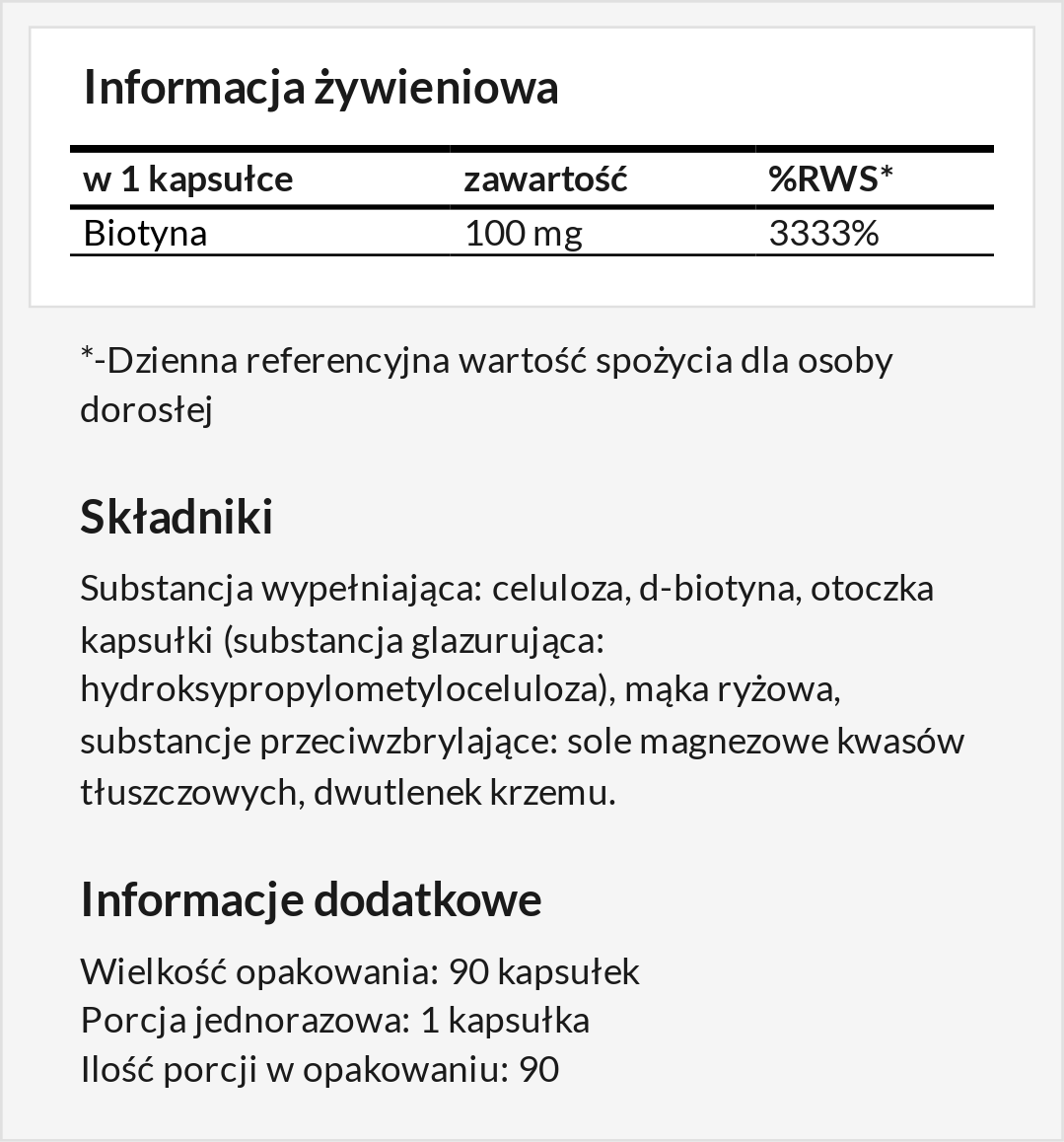 Informacja żywieniowa